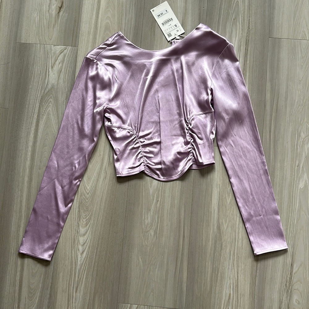 NWT ZARA Small Lavender Crop Top